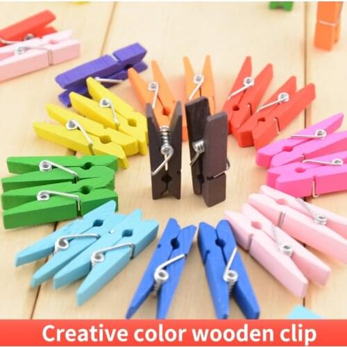 NEW Smalll size Mini Wooden Clips 25/35/45/72mm Coloful Clips Photo Clips for sheets DTY Clothespin Craft Decor Clips Pegs