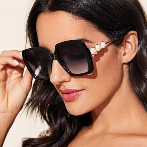 Oversize Square Sunglasses Women 2020 Classic Vintage Pearl Cat Eye Sun Glasses Personality For Female Retro Shades UV400 Oculos