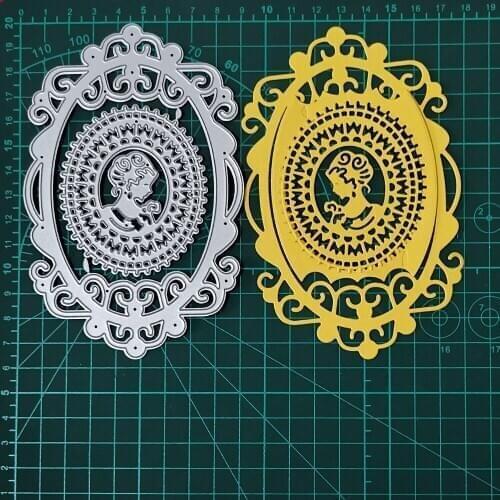 Oval Etched 3D Lady Vignette Metal Cutting Dies For Stamps Scrapbooking Stencils DIY Paper Album Card Decor Embossing 2020 New