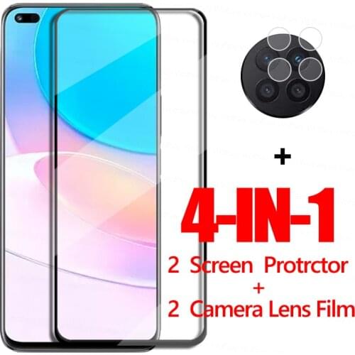 Wolfsay 2IN1 Full Glue Screen Protector For Huawei Nova 8i Glass For Huawei Nova 8i Tempered Glass Phone Film For Huawei Nova 8i