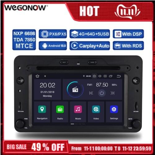 PX6 DSP IPS Android 10 For Alfa Romeo 159 Brera 159 Sportwagon Spider 4GB +64GB Car DVD Player GPS Map RDS RADIO Bluetooth 4.2