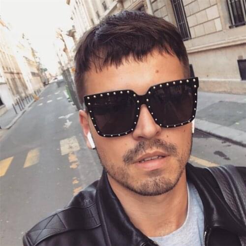 New Arrival Retro Fashion Oversized Diamond Frame Square Sunglasses for women Unique Vintage Mens Diamond Sunglasses with BoxNX