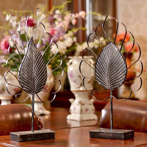American country Vintage iron leaves decoration accessories Wedding resin antique leaves craft gifts