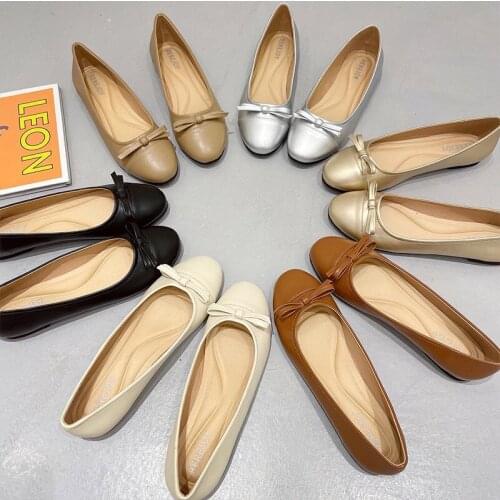 Spring Autumn 2021 Round Toe Shallow Flat Casual Female Shoes Black Womens Shoes Large Size 41 42 43 Zapatos Para Mujer