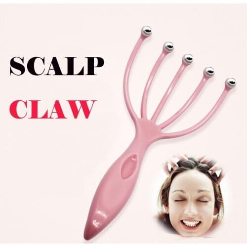 1Pcs Five Finger Head Massager Steel Ball Head Massage Relaxation Massager Hair Held SPA Scalp Neck Stress Relief Reduce Stress