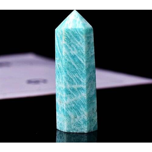 1PC Natural Crystal Point Amazonite Healing Obelisk reseda Quartz Wand Green Ornament for Home Decor Reiki Energy Stone DIY Gifi