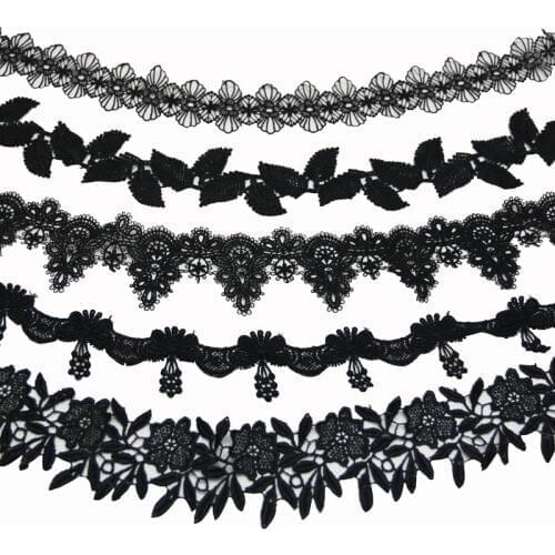 1 yards/lot) black Handmade lace lace jewelry patchwork material lace ribbon DIY sewing garment accessories