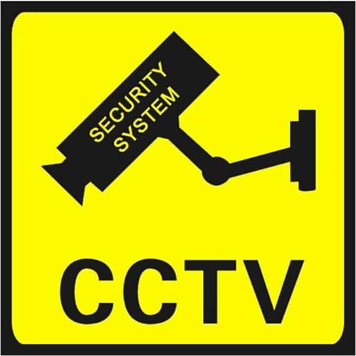 10pcs CCTV Surveillance Security 24 Hour Monitor Camera Warning Stickers Sign Alert Wall Sticker Waterproof Lables 110x110mm