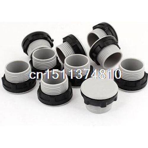 10 Pcs 1/2" PT Thread Gray Plastic Circle Button Switch Panel Plugs