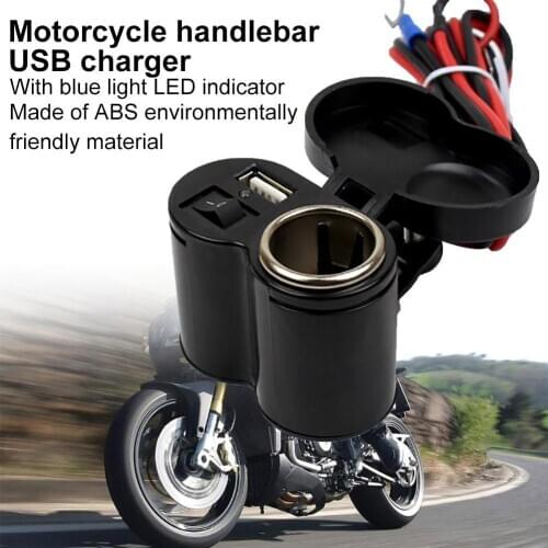 12V-24V Motorcycle Handlebar USB Charger Waterproof Lighter Socket
