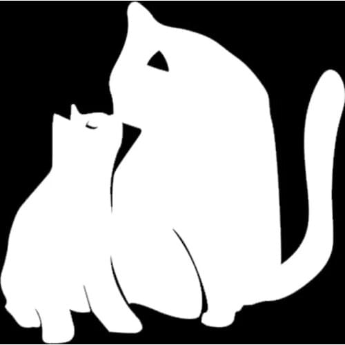 16.5*16.5CM Cat Mom & Kitten Kiss Car Styling Vinyl Decal Lovely Cute Car Stickers Decorative