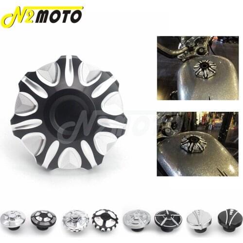1x Motorcycle Fuel Gas Tank Rough Craft Decorative Oil Cap for Harley Sportster XL 1200 883 48 Dyna Road King Touring 1992-Up