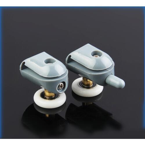 2pcs 25mm pop and up shower room pulley wheels, brass shower bearing rollers for shower cabin accessories