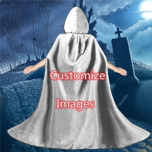 2021 Holloween Decoration Children Hooded Cloak Printed Kids Party Cape Boys Girls Cosplay Long Cloaks Stylish Outwear Hoodie