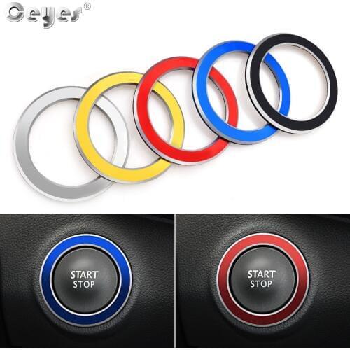 Ceyes Car Start Engine Ignition Ring Button Interior Accessories Styling Case For Renault Koleos Kadjar Megane 2 Sandero Duster