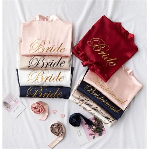 Team Bride 1pc Bride To Be Bathrobe Morning Gown Hen Party Bachelor Party Bride Shower Wedding Decoration Bride Tribe Bridesmaid