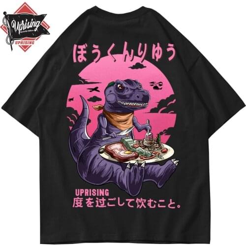 UPRISING t shirt Men Cartoon Dinosaur Printed Mens t shirt Summer Tee shirts O-Neck Fashion High Street Tees hip hop Streetwear