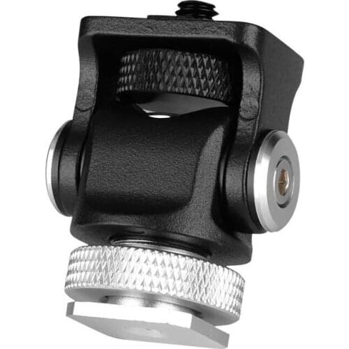 Tripod Head Monitor Holder Mount on Camera Pan 360 Degree Tilt 180 Degree with Cold Shoe Mount and 1/4'' Mount Tripod Head