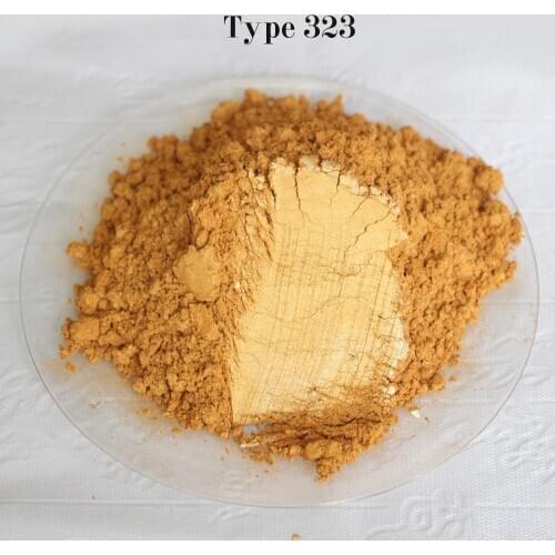 #323 Gold Color Pearl Powder Pigment Dye Ceramic Powder Paint Coating Automotive Arts Crafts Mica Powder Pigment 50g Gold Powder