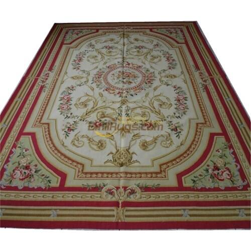 STUNNING PASTEL Camel Beige French Scroll Roses Gorgeous Aubusson Carpet 200x300CM'6.56x9.84' k9gc147aubyg30