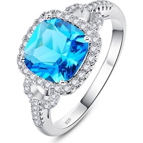 Lingmei Wholesale Gorgeous FashionSilver Color Zircon Jewelry Wedding Band Silver Color Ring Size 6-9 Vintage Trendy Style