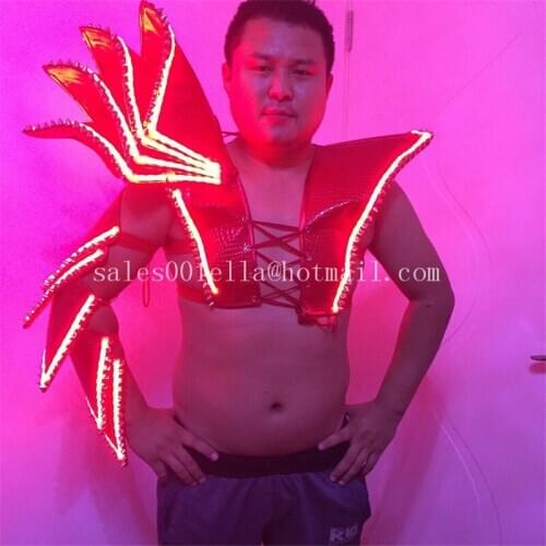 Fashion LED Light Up Luminous t Armor Nightclub Clothing LED Illuminate Flashing Costumes Dancer Dress Event Party Supplies