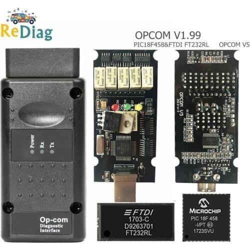 OBD2 OPCOM V1.99 For Opel Code Readers Scanner OP COM CANBUS OPCOM better than ELM327 obd2