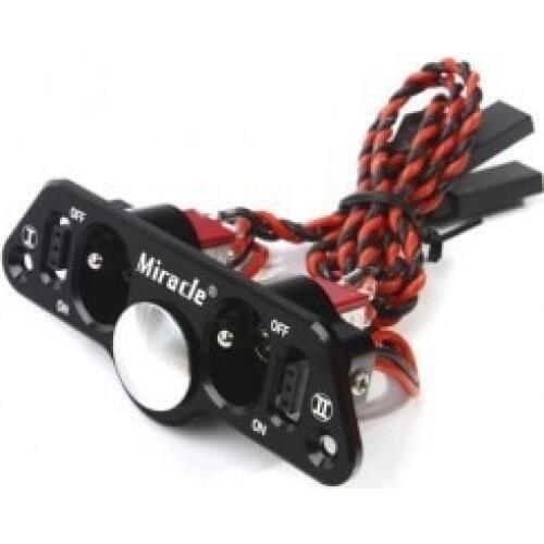 Original Miracle Twin Power Switch with Fuel Dot / Futaba JR Plug / Cables for RC Gasoline Airplane /Boat - Black Free Shipping