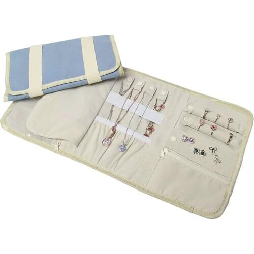 Portable Small Muti-Color Jewelry Rings Storage Bag Necklace Earring Display Roller Jewellery Traval Carrying Case Watch Bag