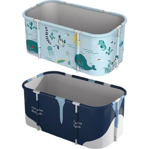115x60x50cm Folding Bathtub Adult Household Non-inflatable Bath Barrel Double Foldable Bath Tub Portable Peach Skin SPA Bath Tub