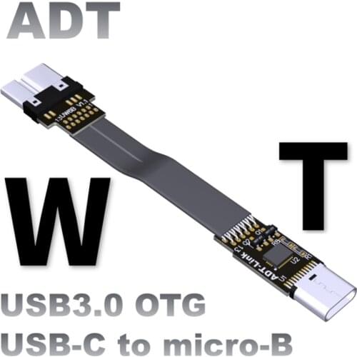 USB 3.0 Type-C to USB 3.0 micro-B Flat FPV shielded cable Type C Micro B Angled Support OTG 0.03m-3m 5G/bps Aerial photography