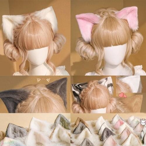 Womens Hairpin Sweet Cute Janpanese Style Headbands Fashion Handmade Cat Ears Hairband Girls Hair Accessories