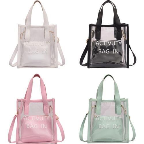 Women Girls PU Leather Clear Handbag Shoulder Bag Candy Bag Creative Summer Beach Decor With Inner Bag For Women 2021