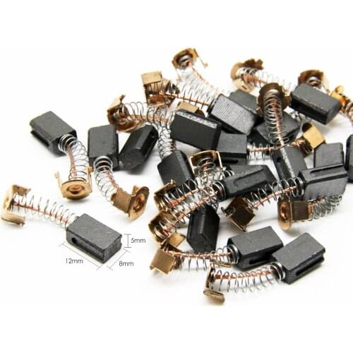 10 Pairs Carbon Brushes 5x8x12mm Power Tools Spare Parts for Electric Motors Black Decker Angle Grinder G720