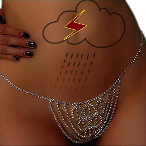 2019 Sexy Heart Rhinestone Body Chains Jewelry Waist Round Panties for Women Crystal Thong Belly Chain Jewelry shorts