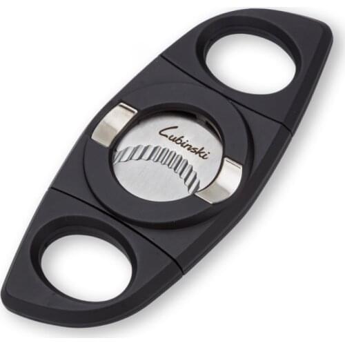 LUBINSKI Guillotine Cigar Cutter Golden Pocket Metal Cigar With Holder Stand Gift Box CT-012