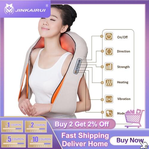 Multifunction U Shape Electrical Shiatsu Back Neck Shoulder Massager Body Infrared Kneading Massager Home Office Cars Massagem