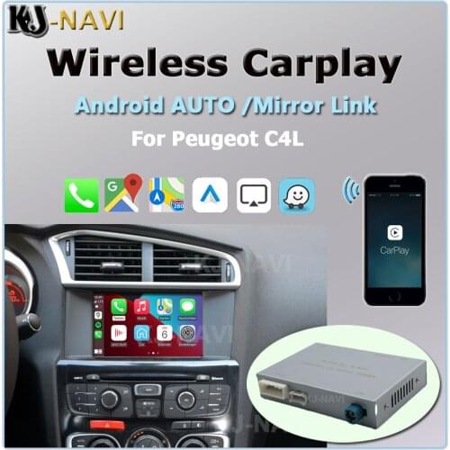 Wireless Iphone CarPlay For Peugeot C4L 2013 2014 2015 2016 With Android AUTO Mirror Link AirPlay Decoder Box Function Video