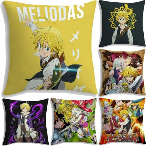 The Seven Deadly Sins Pillow Case Single-Sided Pillow Covers Cushion Cover Comfortable Sofa Throw Pillowcover Anime Pillowcase