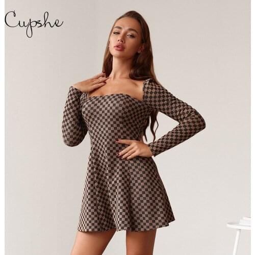 Модные платья в клетку CUPSHE China At AliExpress