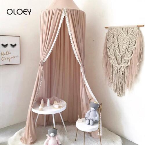 OLOEY Baby Canopy Mosquito Net Cotton Princess Bed Canopy Girls Room Decoration Bed Canopy Pest Control Reject Net Crib Netting