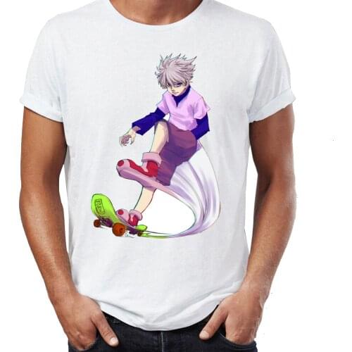 Men T-shirt Hunter X Hunter Gon Freecss Killua Zoldyck Hisoka Awesome Artwork Printed Shirt Hip Hop Tee Tops Harajuku Streetwear