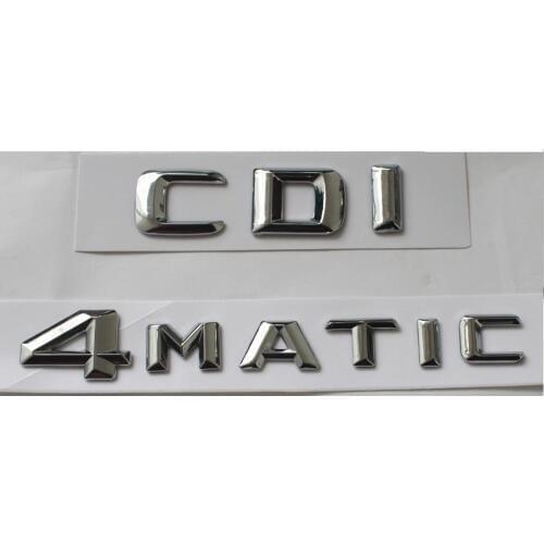 Chrome " CDI 4MATIC " Car Trunk Rear Letters Letter Words Badge Emblem Emblems Decal Sticker for Mercedes Benz Mercedes-Benz AMG