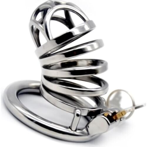Queen Sex Training Chastity Device Male Stainless Steel Chastity Belt Cock Cage Bondage Penis Rings Sex Products for Men G257C