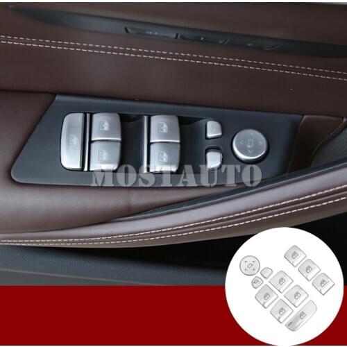 For BMW 5 Series G30 G31 Inner Door Window Switch Button Cover Trim 2017-2020 11pcs Car Accessories Interior Car Decor Car Trim