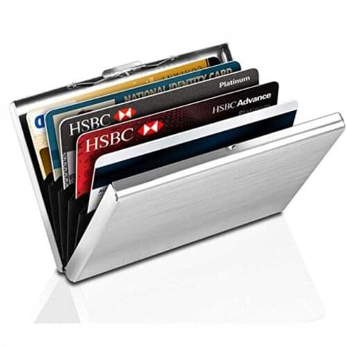 Stainless Steel Credit Card Holder Men Slim Anti Protect Travel ID Cardholder Women Rfid Wallet Metal Case Porte Carte