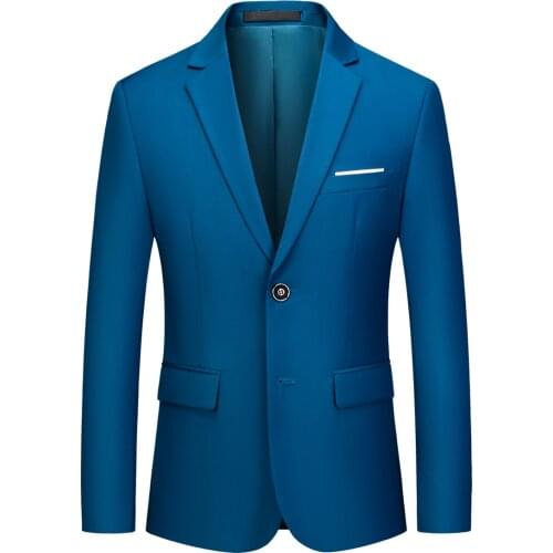 2021 Men Slim Office Suit Jacket Solid Color Mens Blazer Wedding Dress Coat Casual Business Male Suit Clothing 11 Colors M-6XL