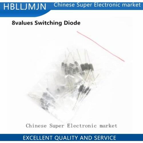 Fast Switching Schottky Diode kit set 1N4148 1N4007 1N5819 1N5399 1N5408 1N5822 FR107 FR207,8values=100pcs,Electronic Components