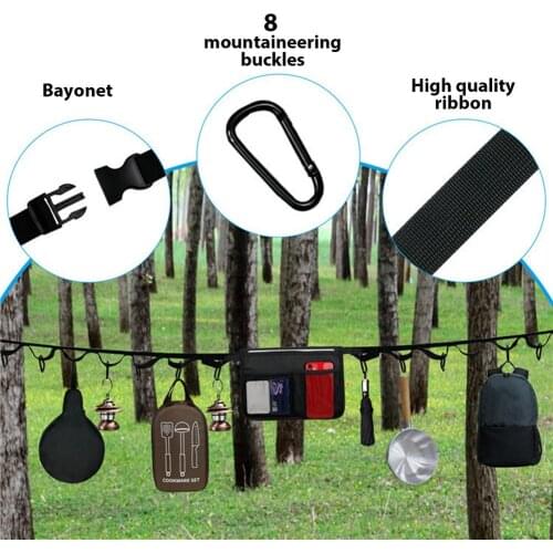 Camping Hanging Rope Set Multifunctional Camping Lanyard Tent Cord For Tent Cup Hang Lamp Hang Outdoors Clothes Line Weave Bring