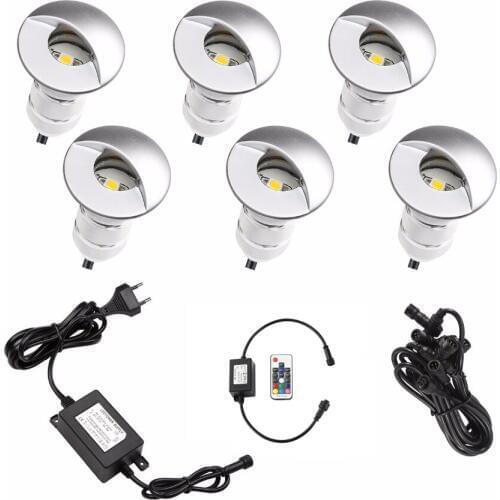 Remote Controlled Outdoor Rail Lighting Deck Step Lights Low Voltage Underground RGB Changeable Color LED Lamp DC12V F101A-6